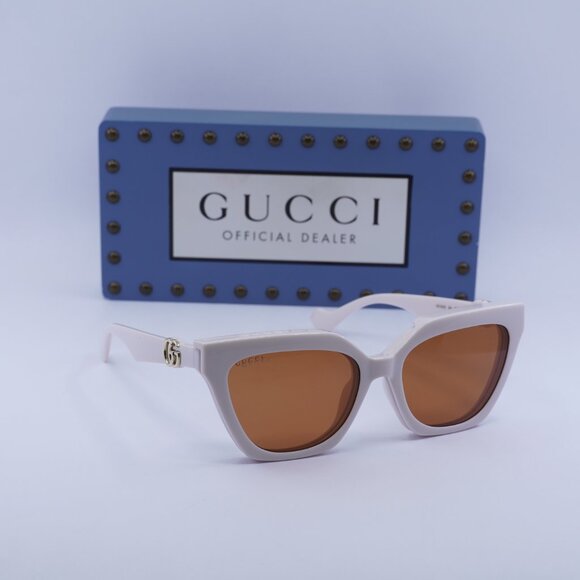 Final Price! Gucci GG1542S 003 Ivory/Clear with Clip-On Brown Sunglasses main image 11